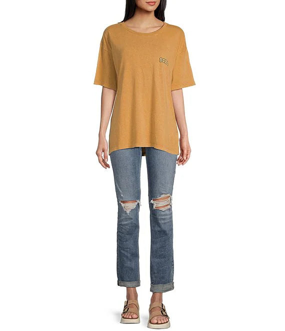 Remera Roxy M Oversize Beige Morockin Gbfc