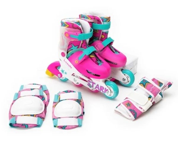 Rollers Stark Kids Extensible Lovely Rosa Kit Con Protecciones