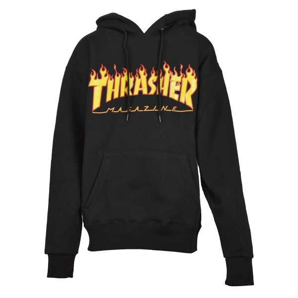 Buzo Thrasher Kids Hoodie Flame Negro