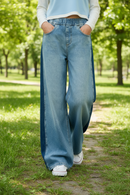 Jean Rip Curl Kids Low Wide Leg Azul