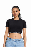 Remera Dc Star Crop Negro