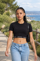 Remera Dc Star Crop Negro
