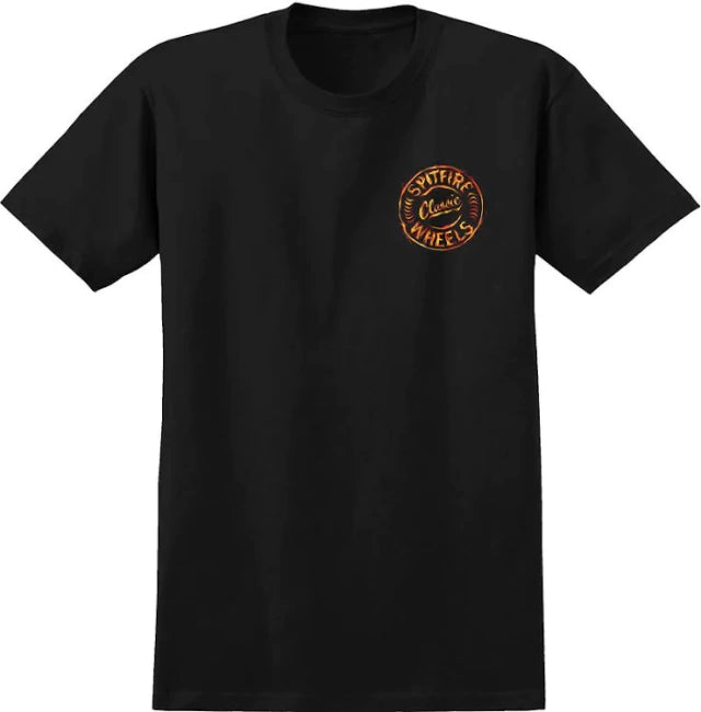 Remera Spitfire Flamed Flying Classic Negro
