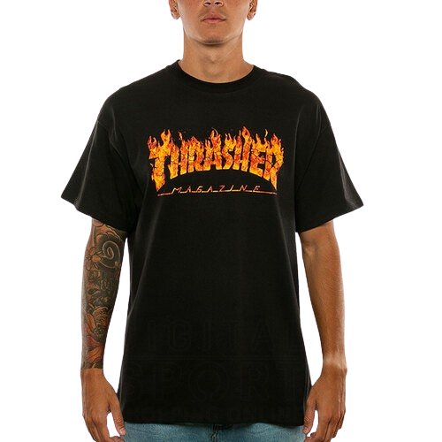 Remera Thrasher H Inferno Negro