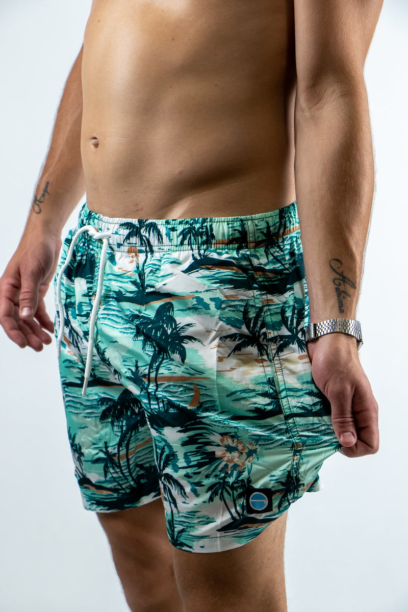 Short de baño Ocn Hombre Hawaii Sunset Aqua