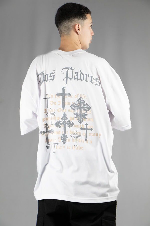 Remera Dos Padres Hombre Over Blanco OE