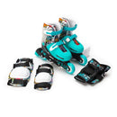 Rollers Stark Kids Extensible Crazy Skull Turquesa Kit Con Protecciones