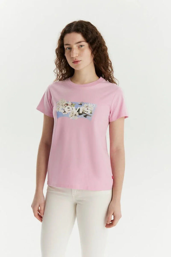 Remera Levis The Perfect Tee Fill Bat Rosa