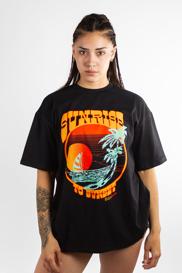 Remera Billabong Sunrise To Sunset Tee Negro Oversize