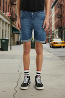 Bermuda Levis 511 Slim Cot Off Azul