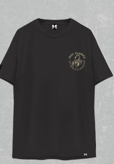 Remera Dos Padres H Regular Negra 6013G