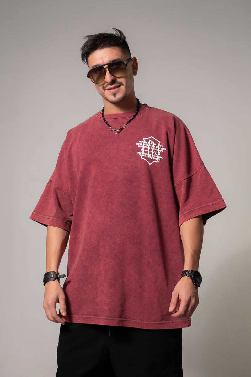 Remera Ocn H Acid Process Bordo