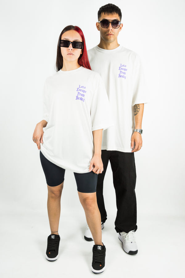 Remera Dos Padres Oversize Unisex Regular Logo 262 Blanco