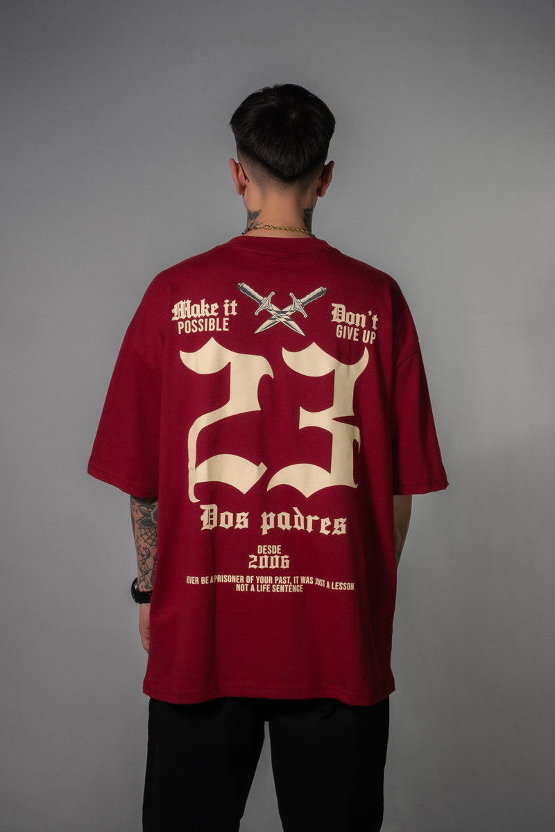 Remera Dos Padres Unisex Oversize 251 puro bordo