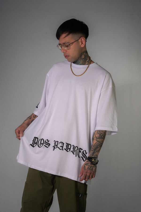 Remera Dos Padres Unisex Oversize Diseño 075 Blanco (Producto de Outlet)