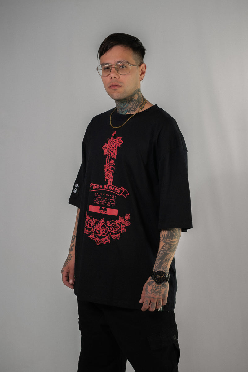 Remera Dos Padres H Oversize Unisex Rojo 5A