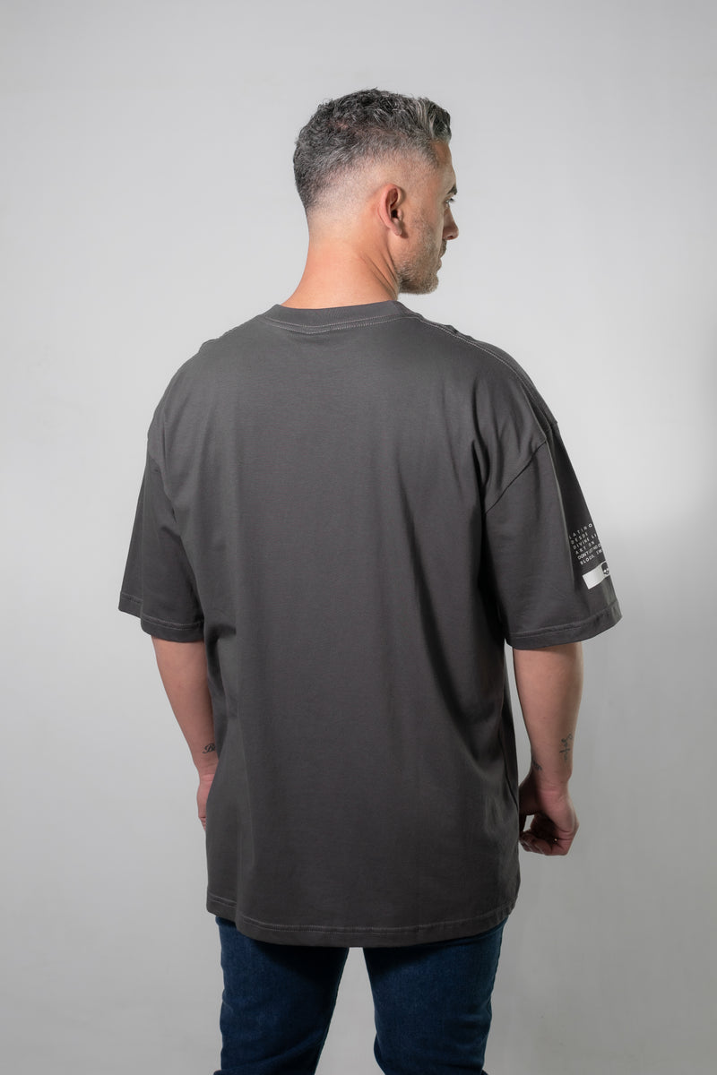 Remera Dos Padres Oversize Unisex Gris