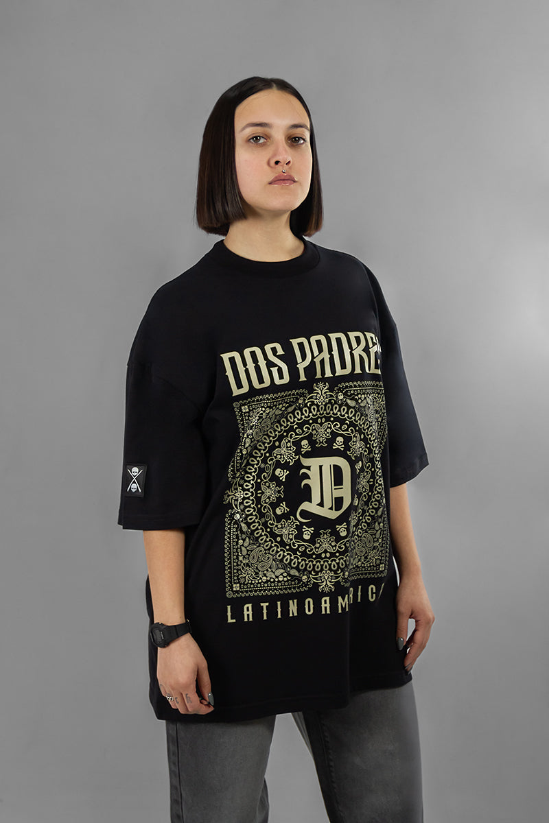 Remera Dos Padres Unixes Over Negro 7014B