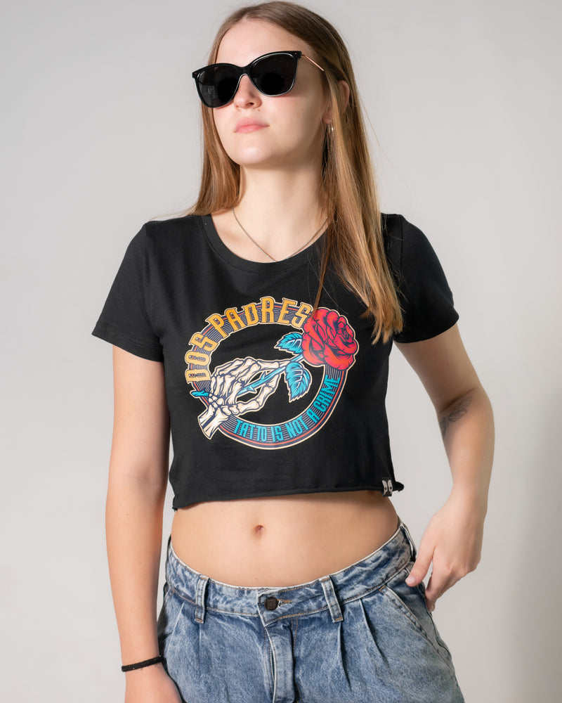 Remera Dos Padres Pupera Mujer 2Fathers Cropped Top Negro