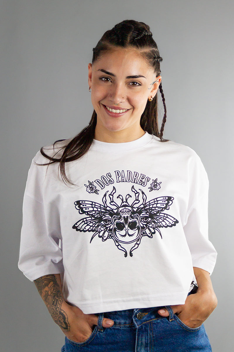 Remera Dos Padres Mujer Boxy 2P Blanco