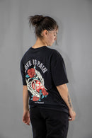 Remera Dos Padres M Oversize Negro 6012H