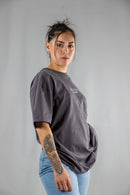 Remera Dos Padres Mujer Overzise Gris 6892H