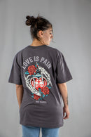Remera Dos Padres Mujer Overzise Gris 6892H