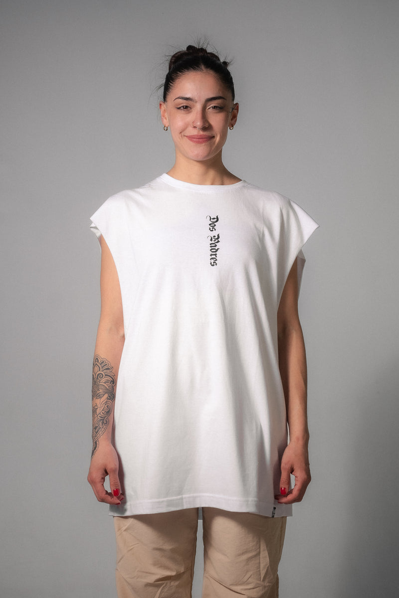 Musculosa Dos Padres Unisex Oversize 266 Blanco 💀