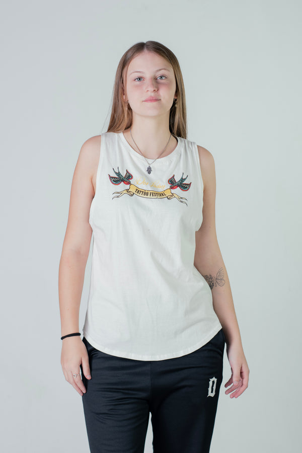 Musculosa Dos Padres Golondrina Tatto Festival Blanco