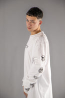 Remera Manga Larga Dos Padres H Relax Long Fit Blanca