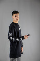 Remera Manga Larga Dos Padres Hombre Relax Long Fit Negro 6019J