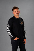Remera Manga Larga Dos Padres Long Fit Negro
