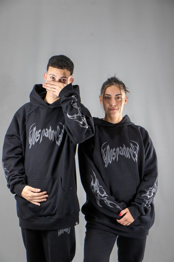 Buzo Dos Padres Over Hood Negro 6016F Unisex