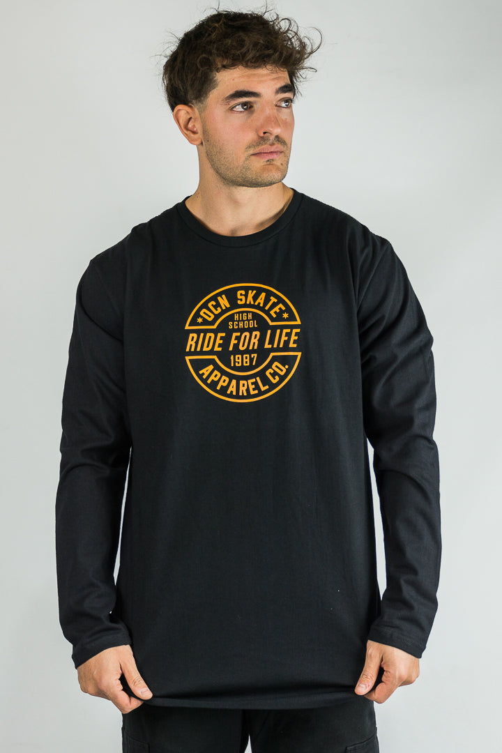 Remera Ocn Manga Larga H Original Negro 310