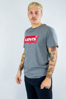 Remera Levis H Graphic Set In Neck Batwing Dark Gris Bordo Rojo