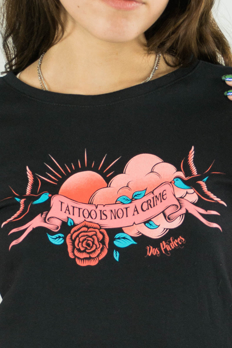 Remera Dos Padres mujer Rmc M 2Fathers Tatoo is Not a Crime💞