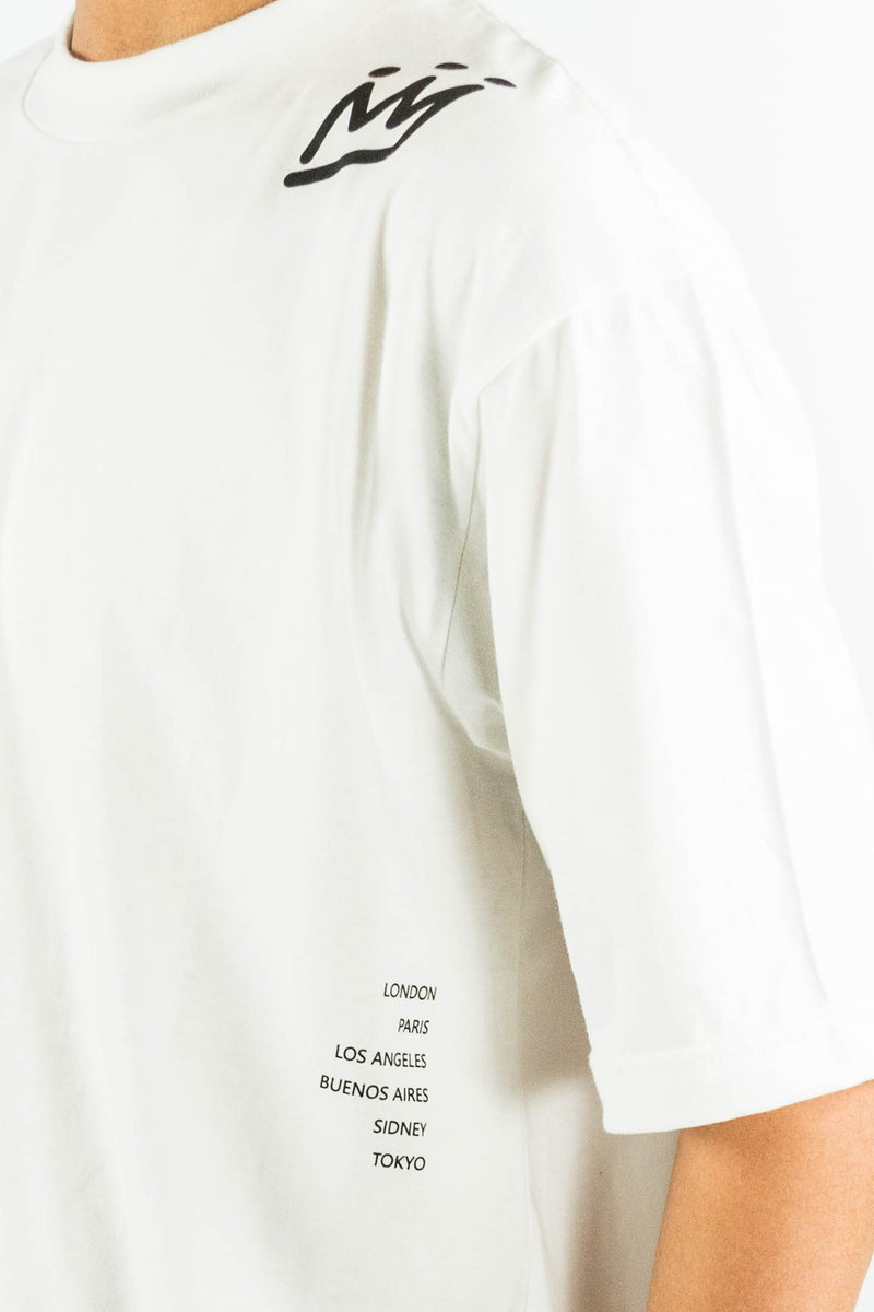 Remera King of Art Unisex Ovrersize Urban Shirt Blanco 090