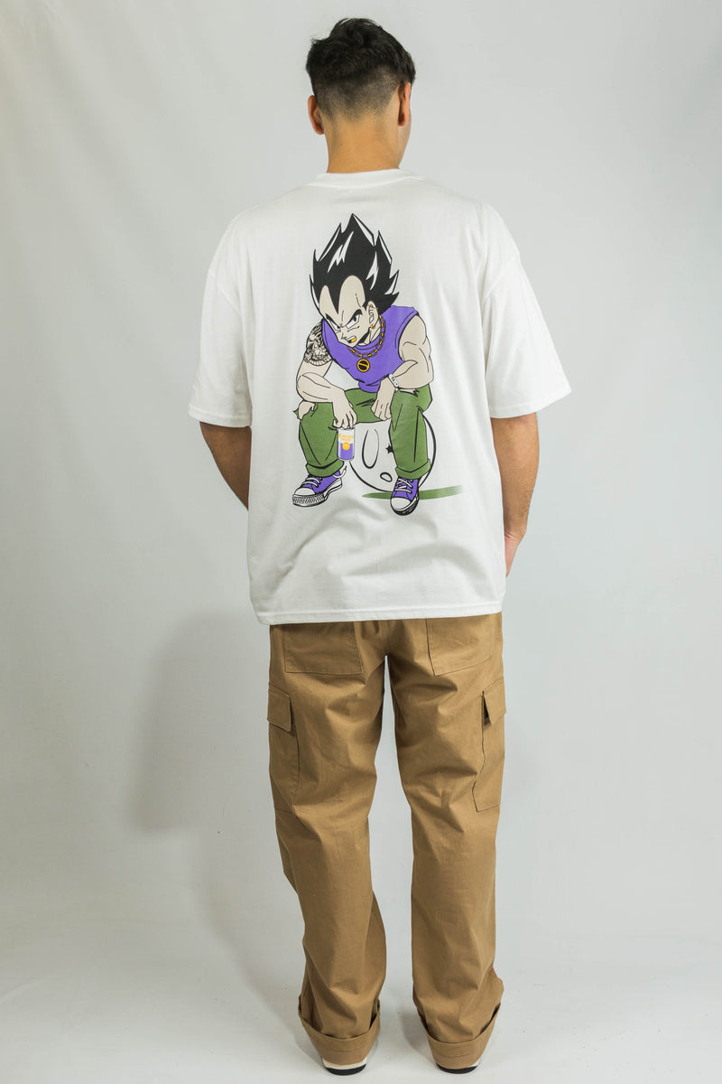 Remera Ocn Rmc H Tributo OVERSIZE RELAX Tiza 165 (Dragon Ball Z) VEGETA 🟠⭐ 🐉