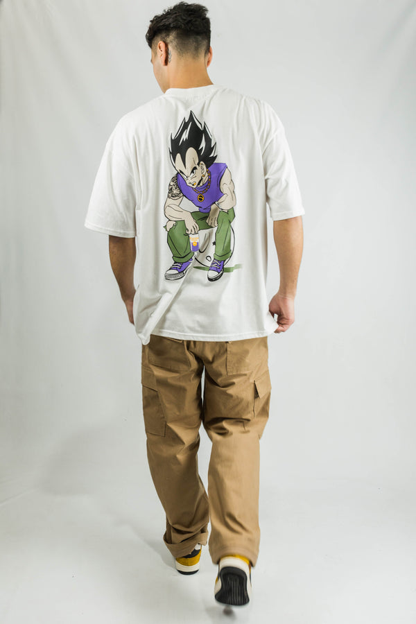 Remera Ocn Rmc H Tributo OVERSIZE RELAX Tiza 165 (Dragon Ball Z) VEGETA