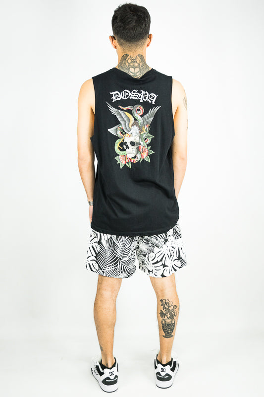 Musculosa Dos Padres Hombre Negro Animal War