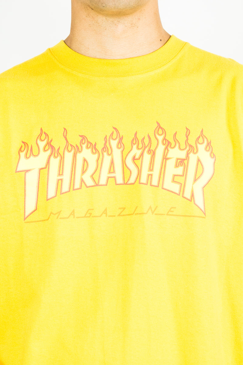 Remera Thrasher Flame Amarillo🟡