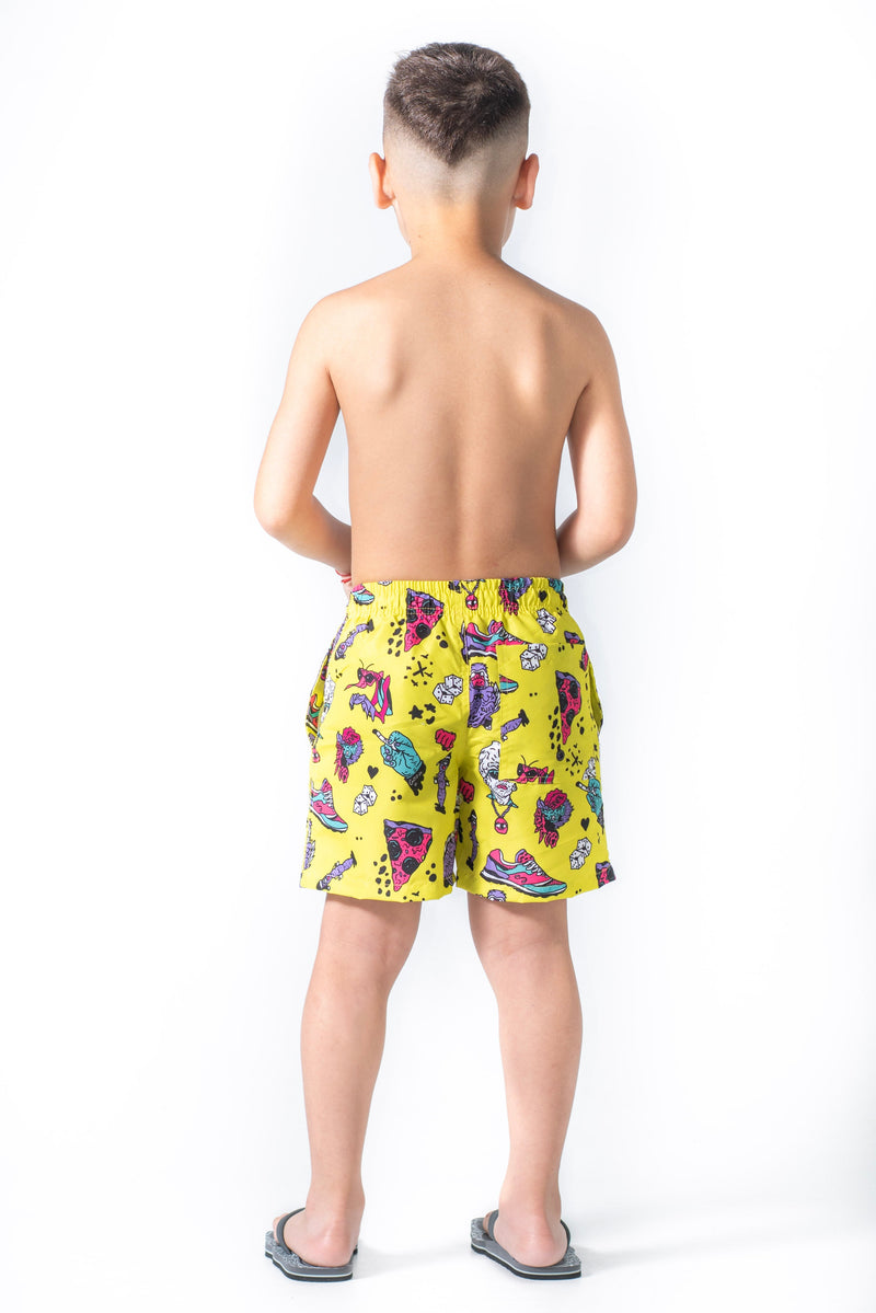 Short de baño Kids Ocn Tdb Canarias St Estampa Amarillo