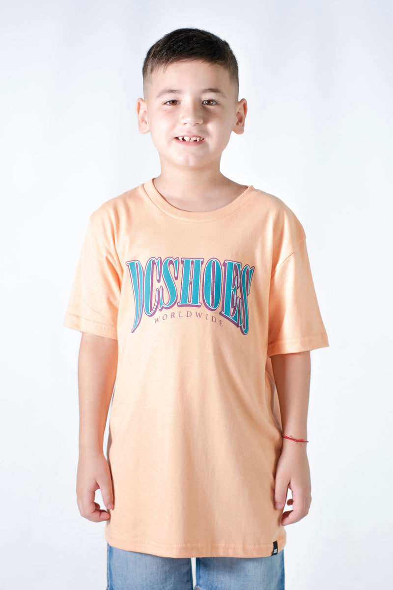 Remera DC Kids Mc Tall Stack Coral