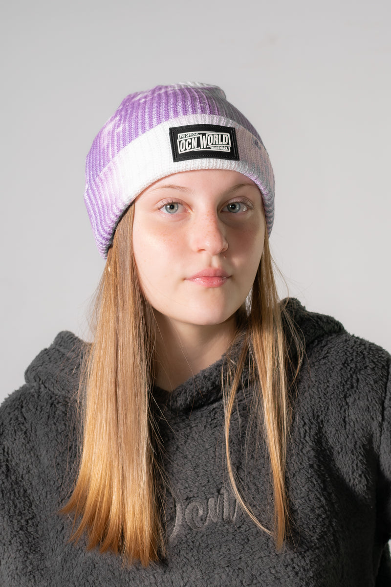 Gorro De Lana Ocn Unisex Stain Violeta/Blanco ⛄🟣⚪