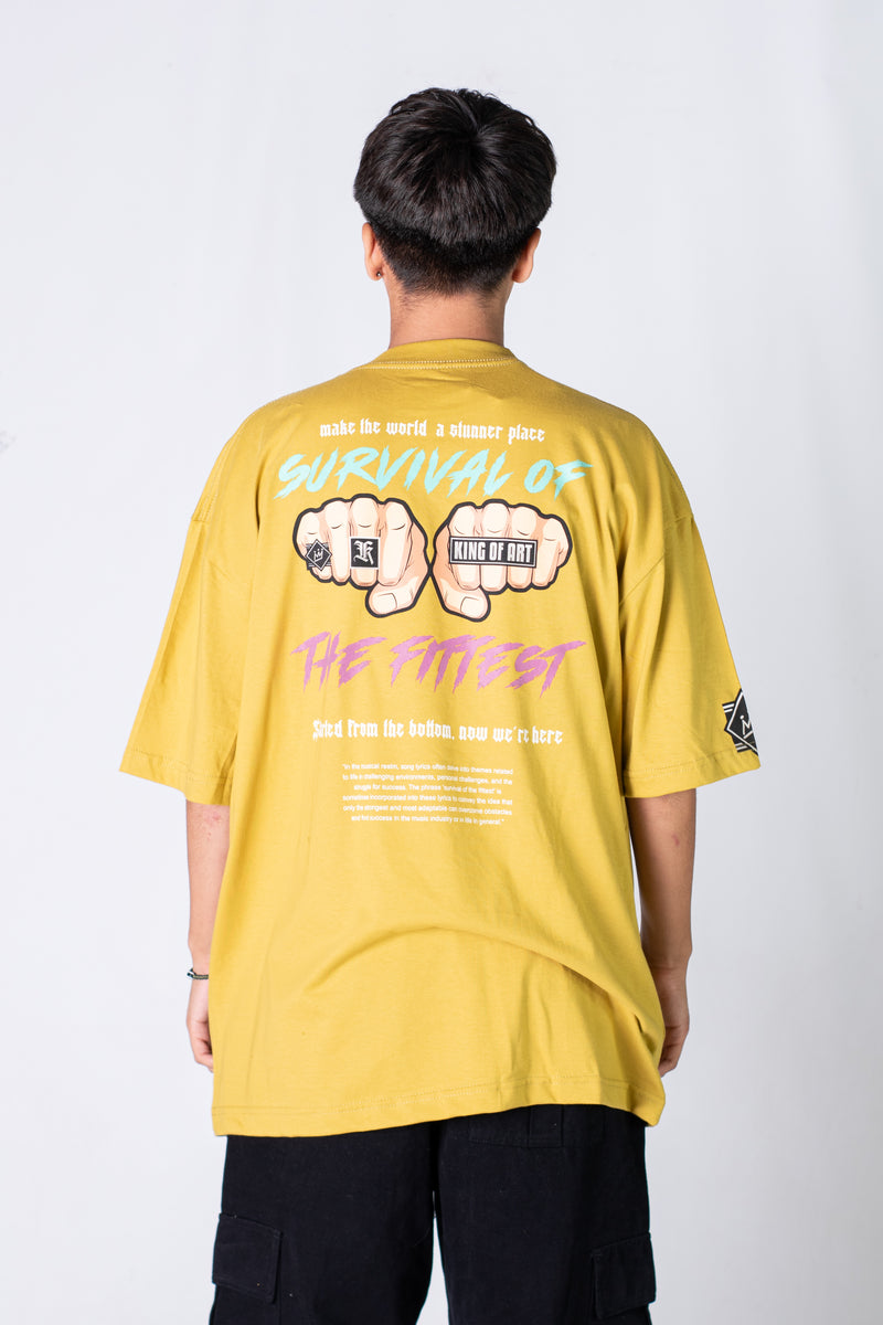 Remera King Of Art H Reclaim Oversize Beige W8