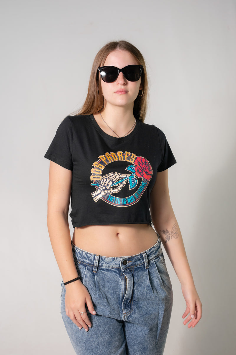 Remera Dos Padres Pupera Mujer 2Fathers Cropped Top Negro