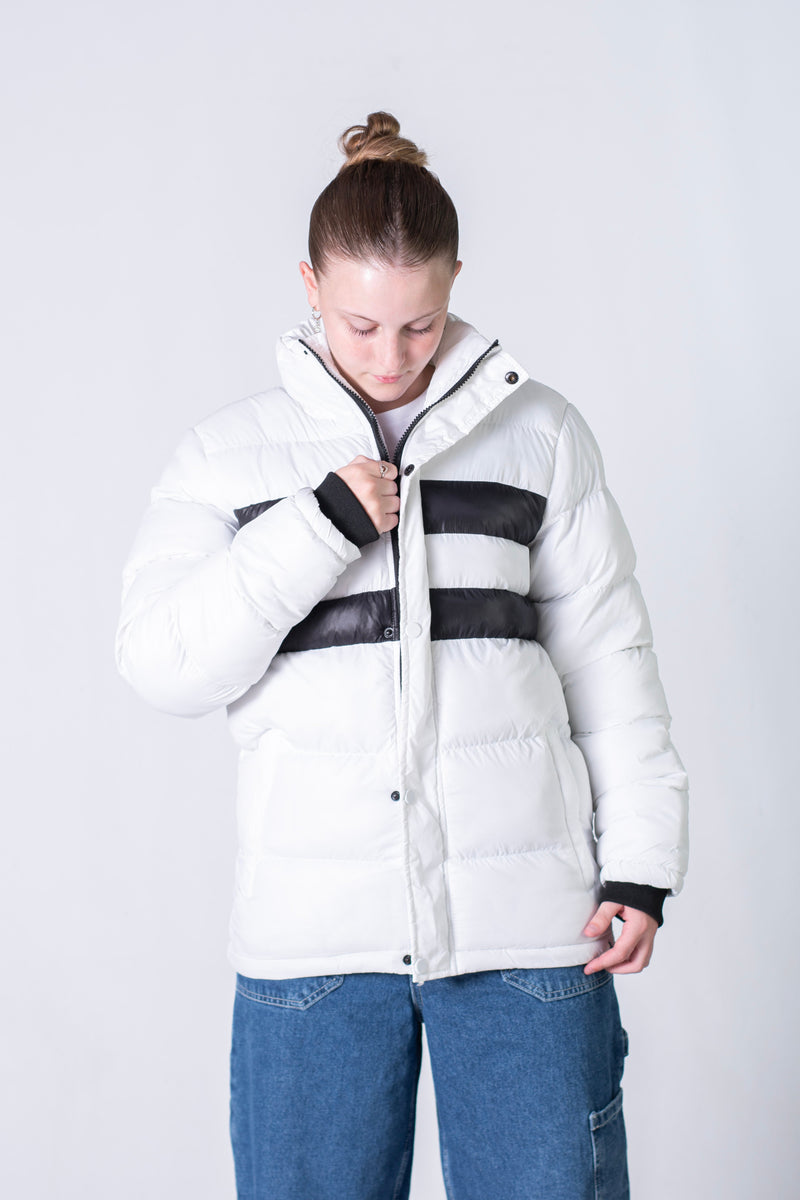 Campera Kingpin Kp Khe Blanco Negro Unisex Puffer