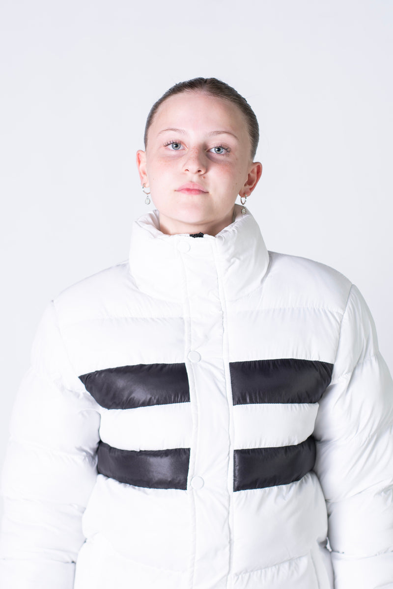 Campera Kingpin Kp Khe Blanco Negro Unisex Puffer