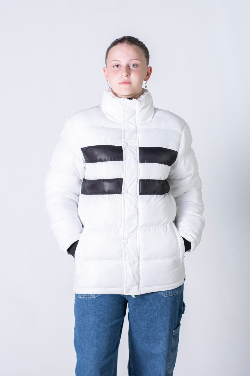 Campera Kingpin Kp Khe Blanco Negro Unisex Puffer