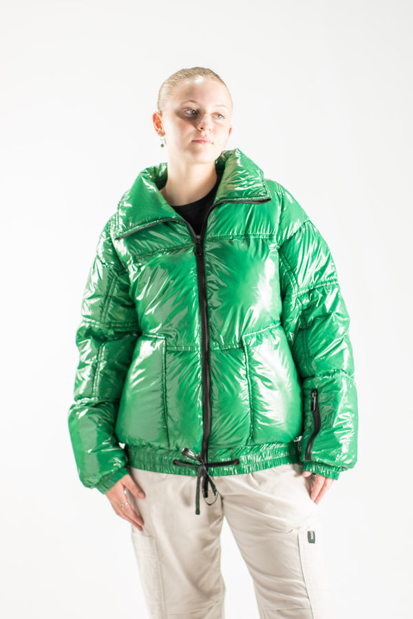 Campera King Of Art Puffer Mujer Zip Verde